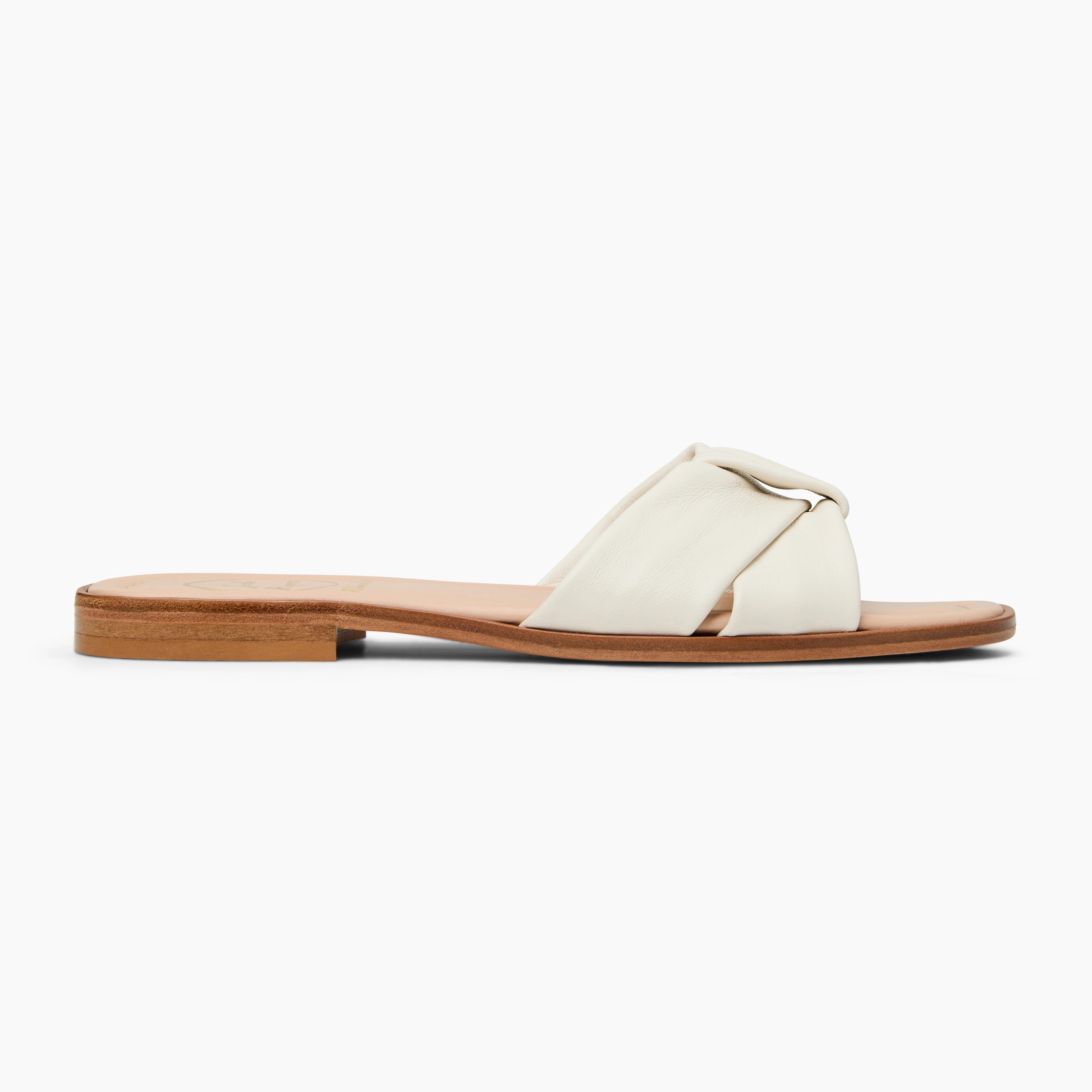 Heel Design Rubber Sole Monica Italian Leather Slide