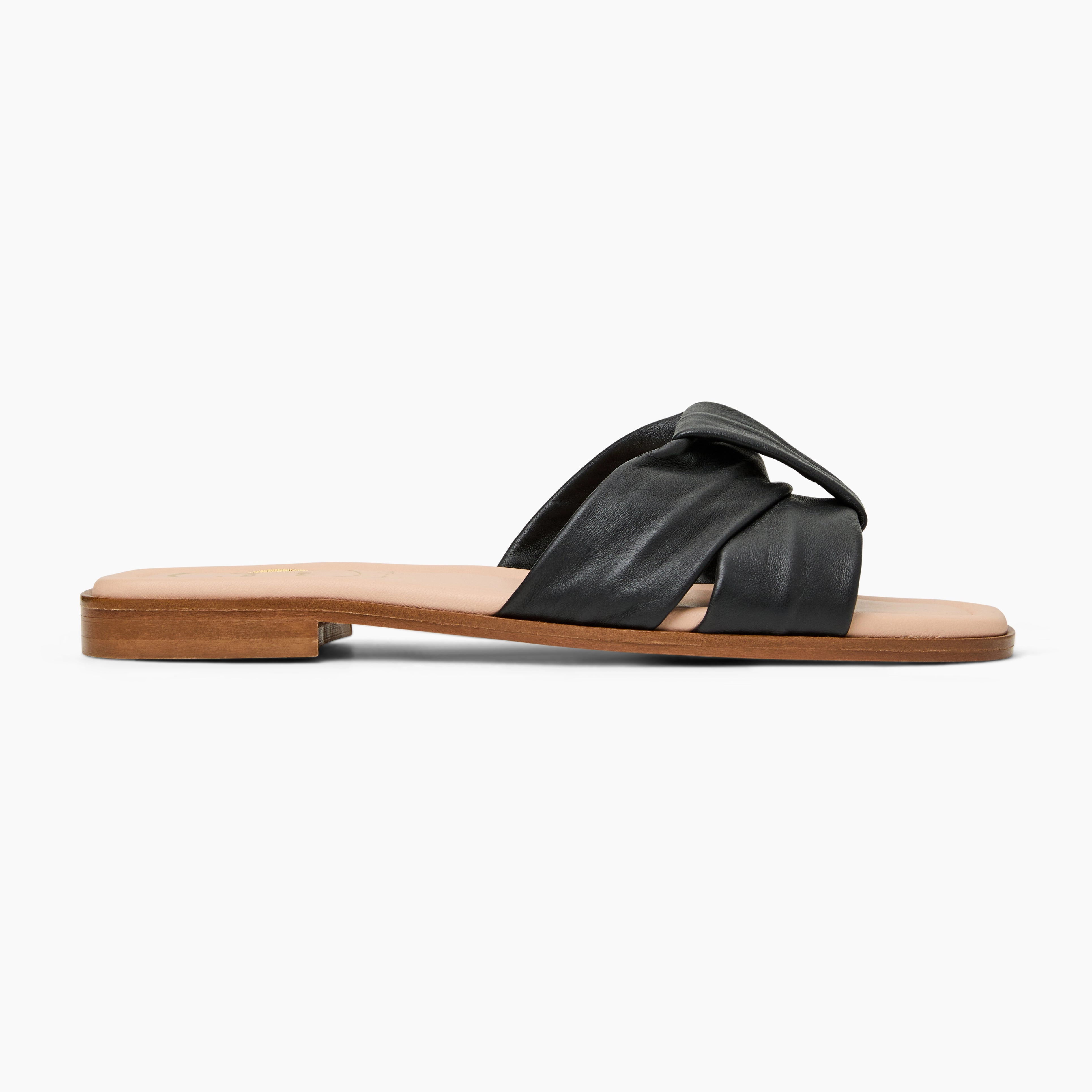 Monica Italian Leather Slide Footbed Design