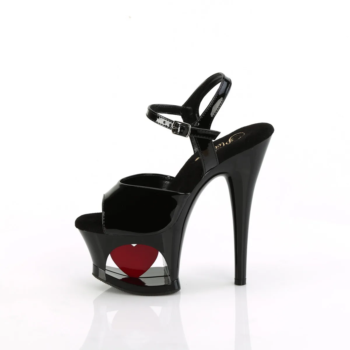 MOON-709H Pleaser Black Patent/Red Sexy Platform Shoes (Pole Dancing Heels)
