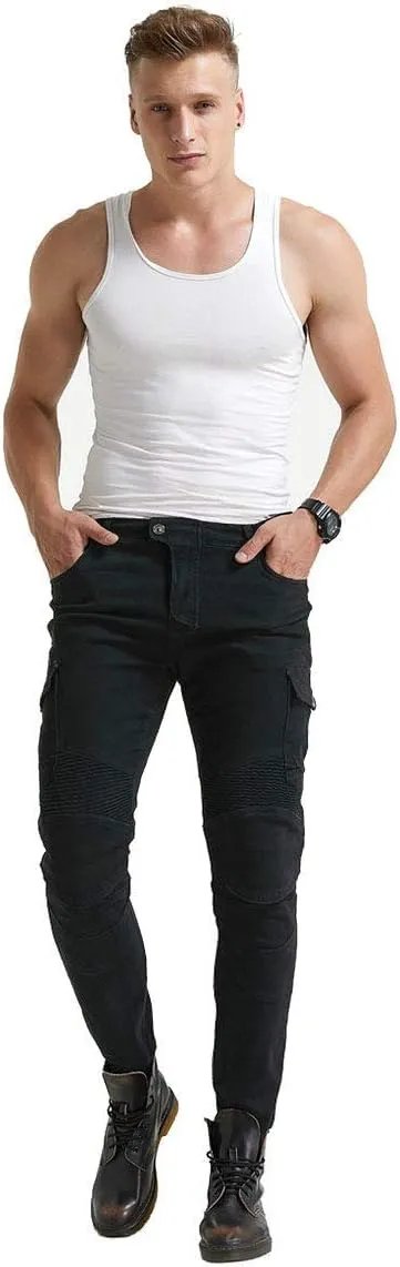 Motorcycle Jeans, Versatile Durable Motorcycle Pants for Men & Women Riding Pants Trousers with Kenn & Hip Armor Pads