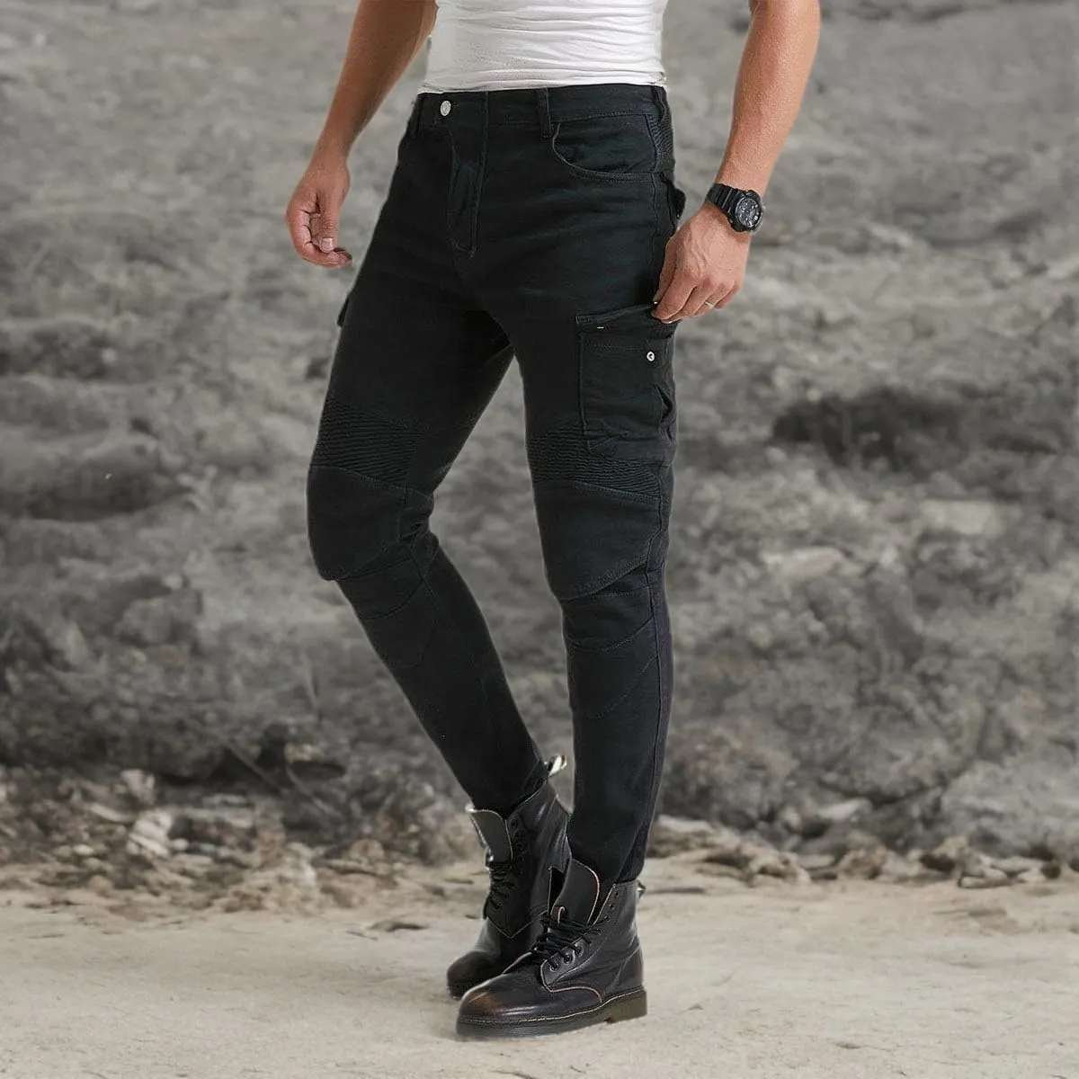 Motorcycle Jeans, Versatile Durable Motorcycle Pants for Men & Women Riding Pants Trousers with Kenn & Hip Armor Pads