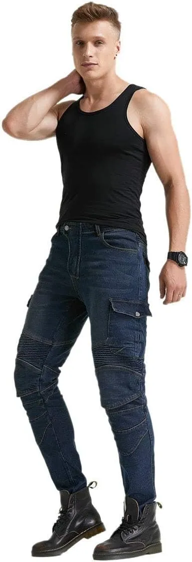 Motorcycle Jeans, Versatile Durable Motorcycle Pants for Men & Women Riding Pants Trousers with Kenn & Hip Armor Pads