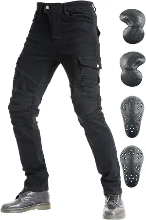Motorcycle Jeans, Versatile Durable Motorcycle Pants for Men & Women Riding Pants Trousers with Kenn & Hip Armor Pads