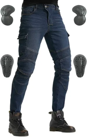 Motorcycle Jeans, Versatile Durable Motorcycle Pants for Men & Women Riding Pants Trousers with Kenn & Hip Armor Pads