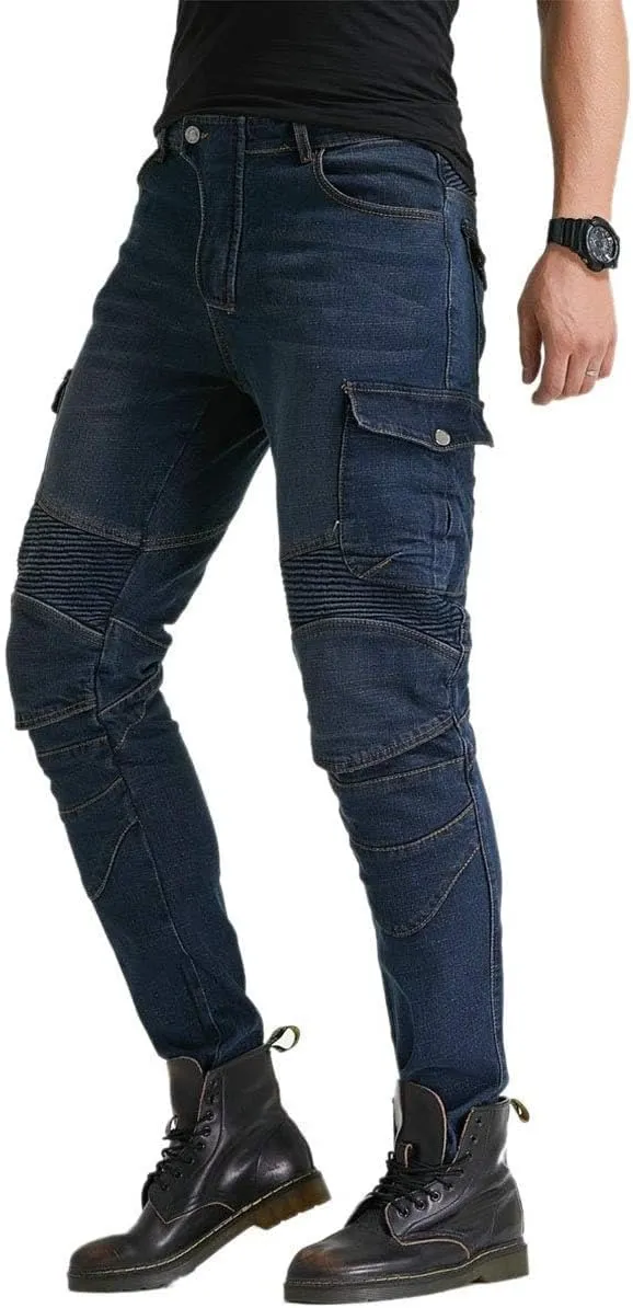 Motorcycle Jeans, Versatile Durable Motorcycle Pants for Men & Women Riding Pants Trousers with Kenn & Hip Armor Pads