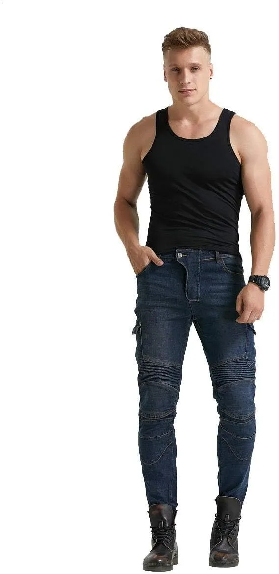 Motorcycle Jeans, Versatile Durable Motorcycle Pants for Men & Women Riding Pants Trousers with Kenn & Hip Armor Pads
