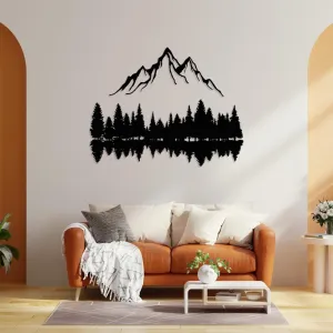 Mountain Peaks and Trees Metal Decor