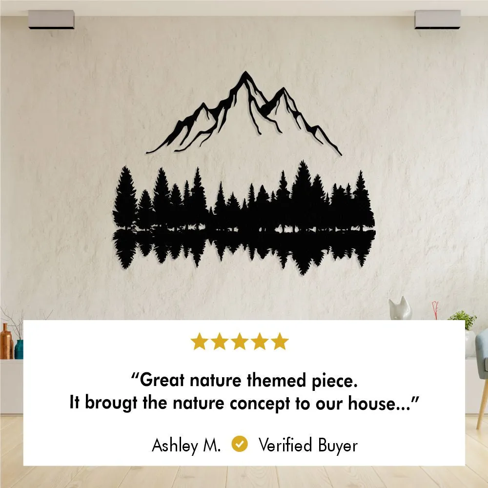 Mountain Peaks and Trees Metal Decor