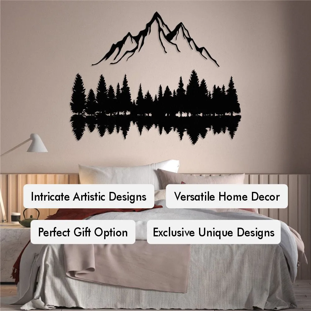 Mountain Peaks and Trees Metal Decor