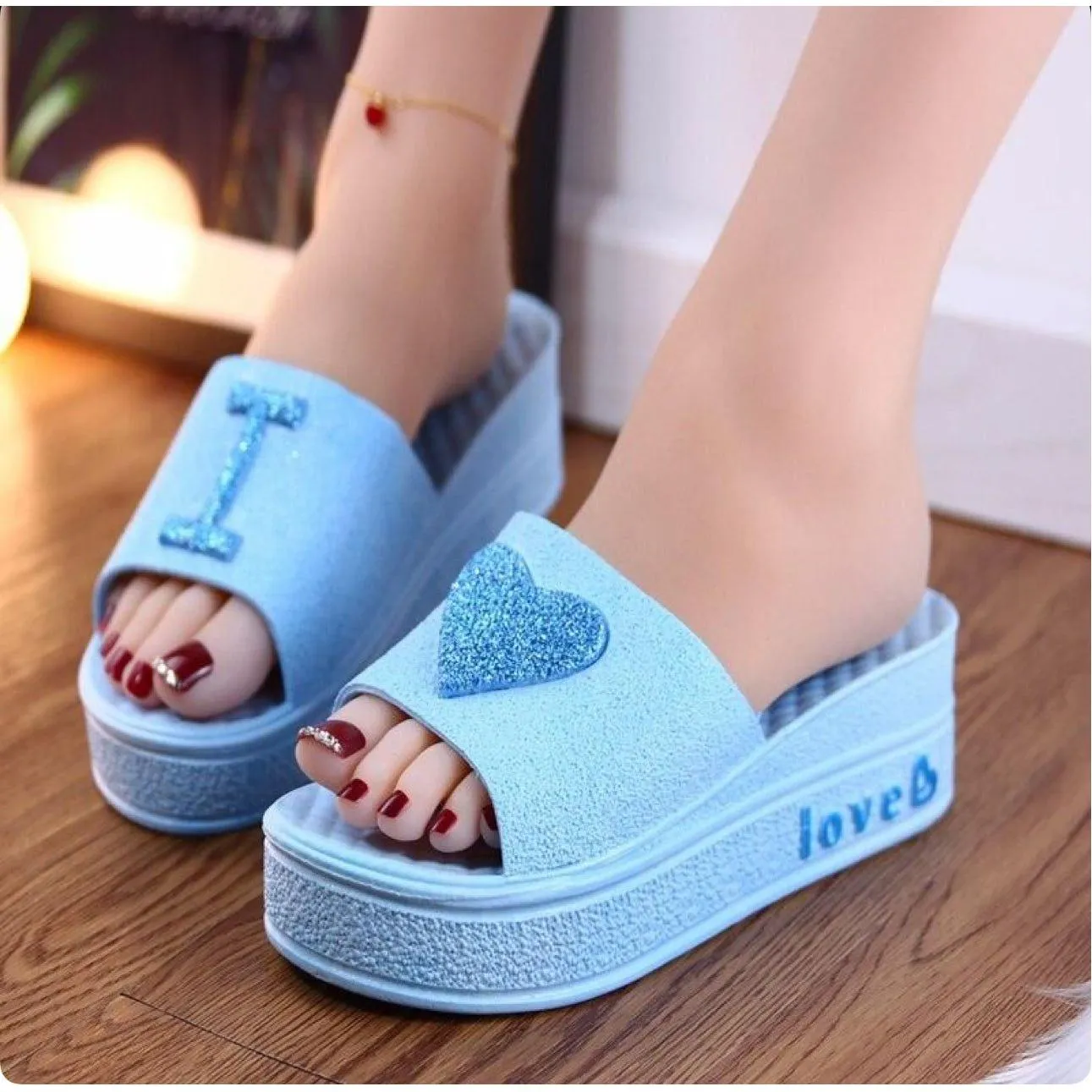 Muffin Thick Sole Flip Flops Flat-bottom.