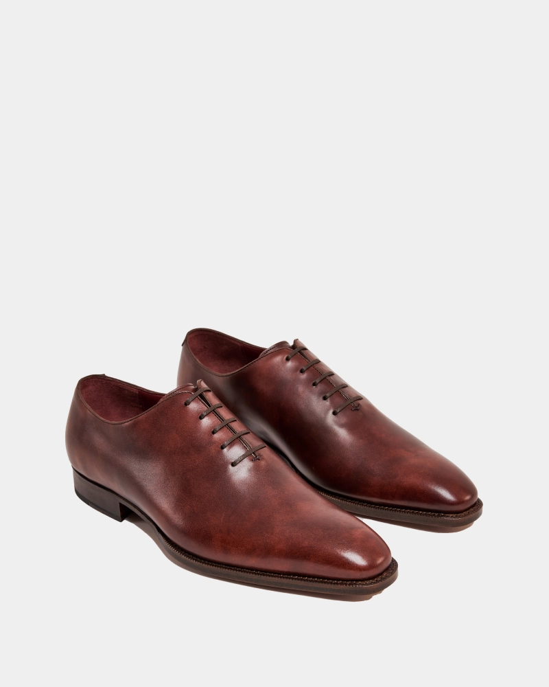 Durable Feel Museum Cognac Wholecut Oxford Dress Shoe with Rubber Half Soles