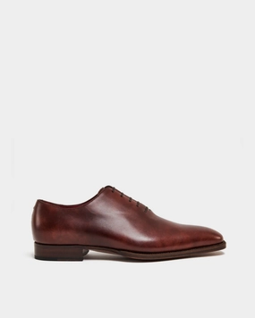 Museum Cognac Wholecut Oxford Dress Shoe with Rubber Half Soles Prestige Shade Comfortable fit