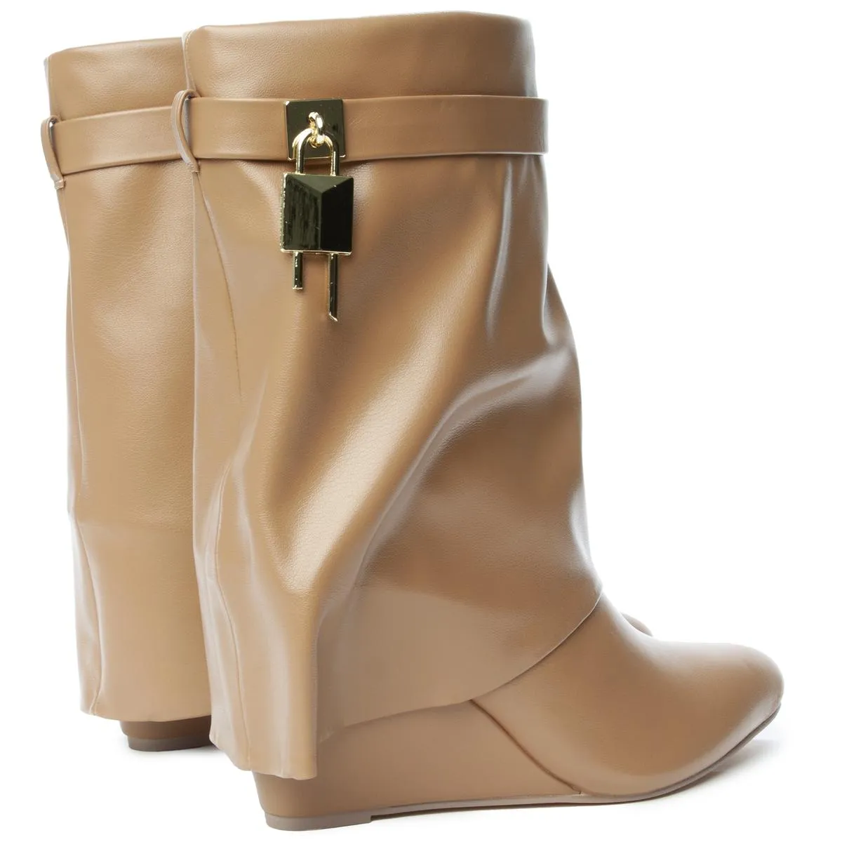 Mutto-2 Drape Mid-Calf Wedge Boot