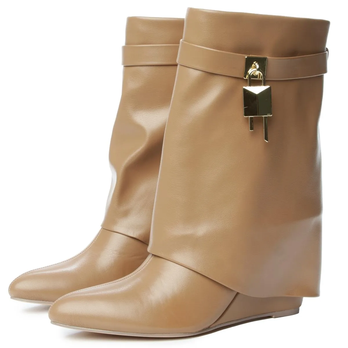 Mutto-2 Drape Mid-Calf Wedge Boot