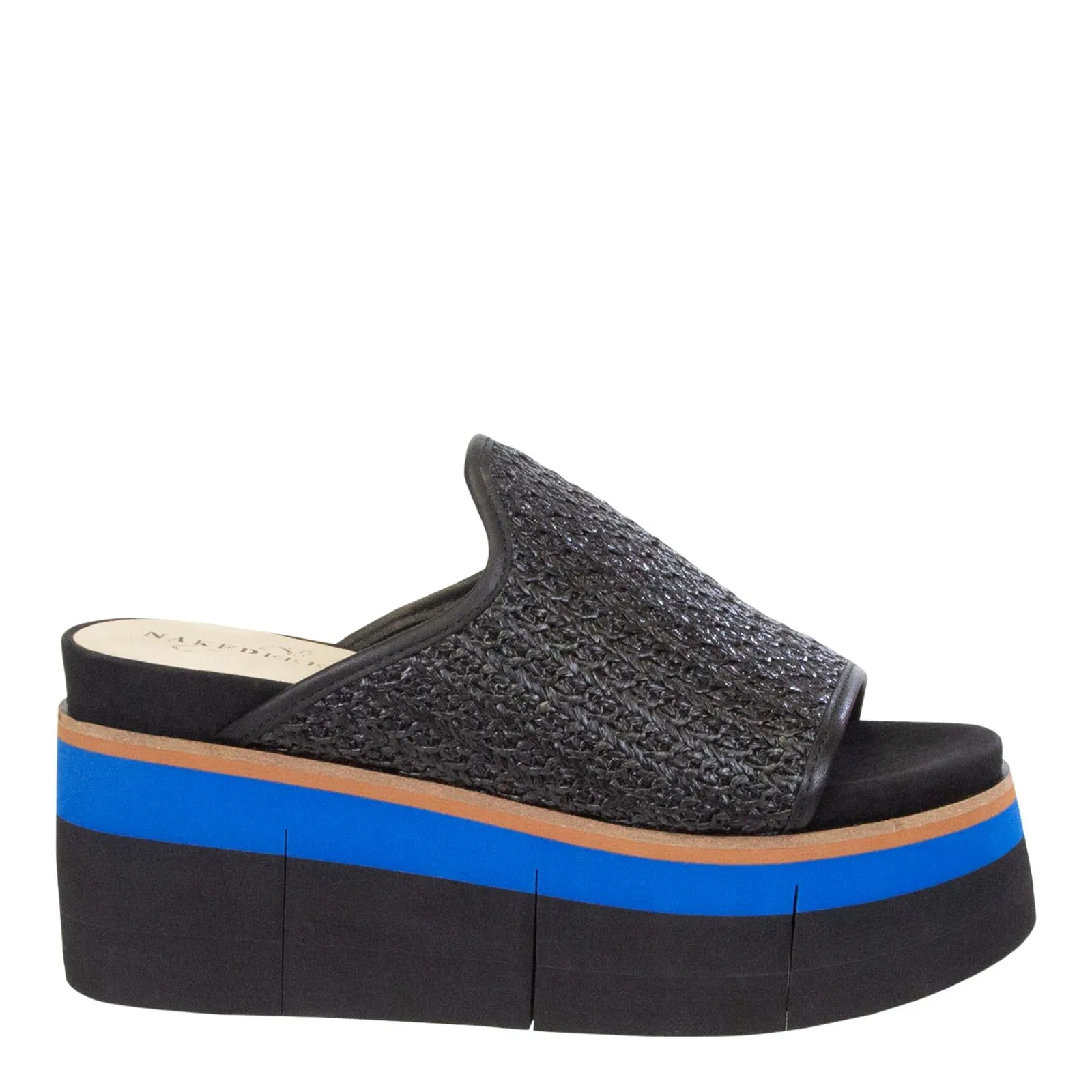 NAKED FEET - FLOCCI in JET BLACK Wedge Sandals