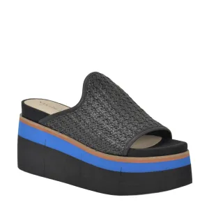 NAKED FEET - FLOCCI in JET BLACK Wedge Sandals