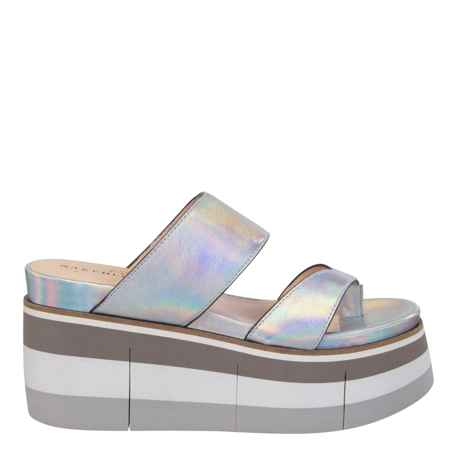 NAKED FEET - FLUX in SILVER Wedge Sandals