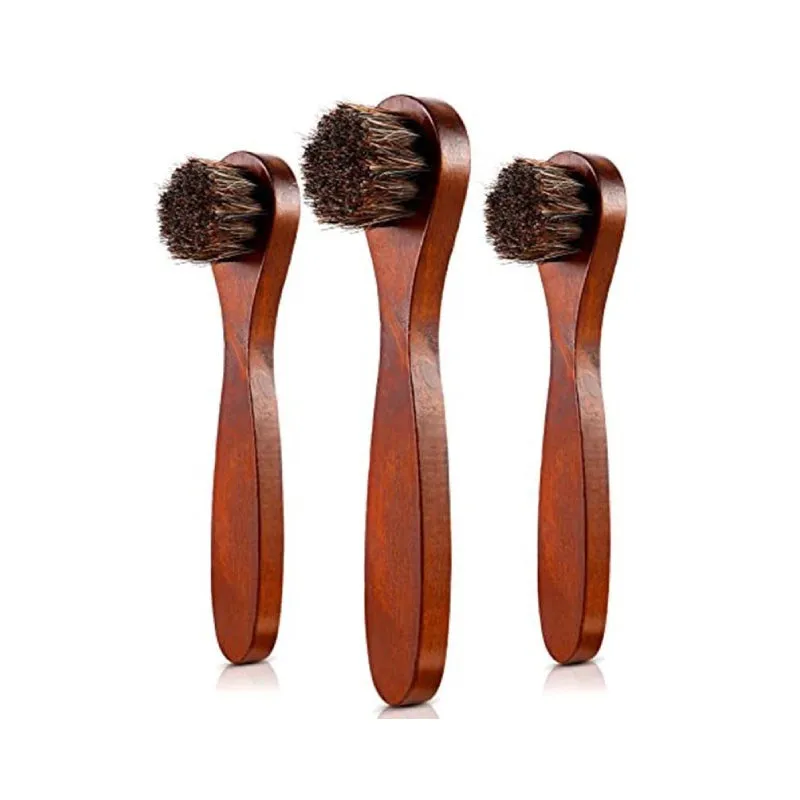 Natural Horsehair Shoe Polish Brush for Shoes / Boots / Leather Clothing