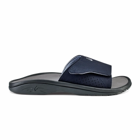 Nalu Slide - Trench Blue / Charcoal Shore Play Contoured Heel Cup