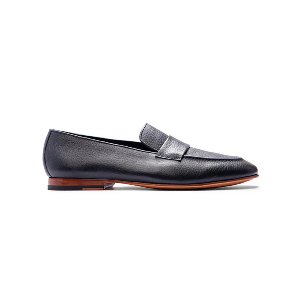 Navy Blue Milled Unlined Supersoft Penny Slipons