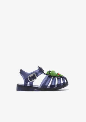 Navy  Buckle Jelly Sandals