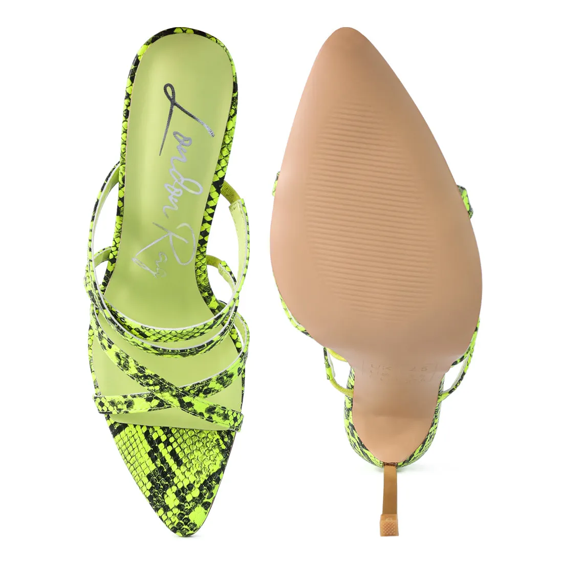 Neon Yellow High Heeled Sandals