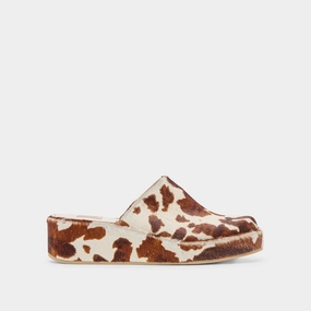 ROSITA FLATS COCOA TAURUS CALF HAIR Bridge Path Bold Pop