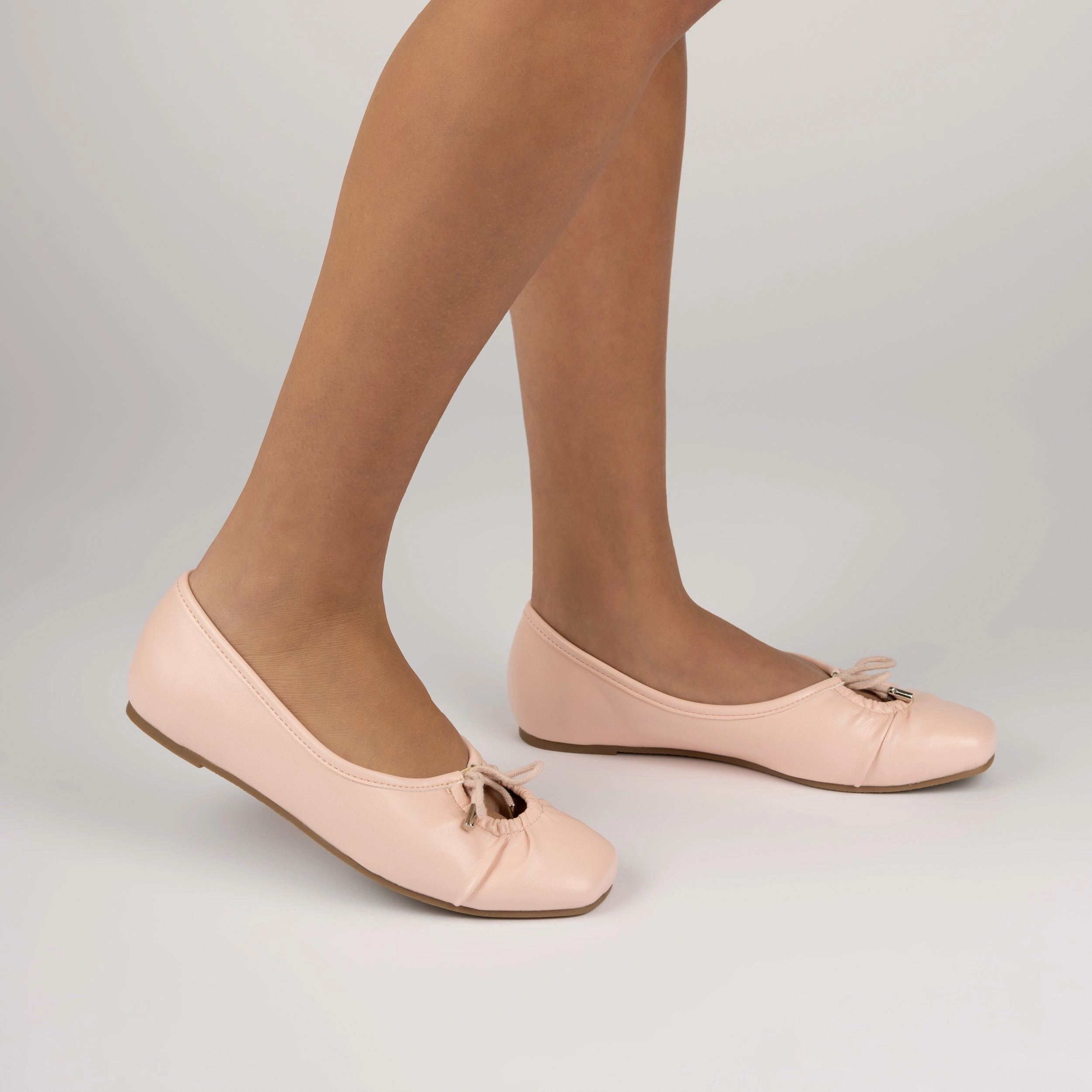 Neutral Tones CALLEE VEGAN LEATHER BALLET FLATS IN WIDE Morning Glow Penny Keeper