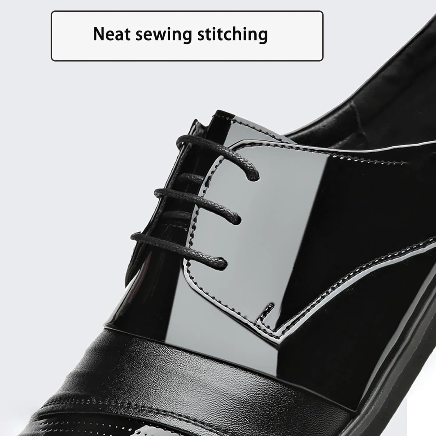 New Leather Shoes MenLace-up Low-top Patent Leather Triple-Joint Dress Shoes Leather Fashion Groom Wedding Leather Shoes
