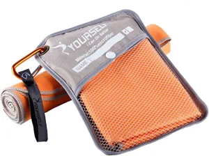New SYOURSELF 40X20 Microfiber Sports & Travel Towel-Fast Dry, Lightweight, Absorbent, Soft - Perfect for Beach Yoga Fitness Bath Camping   Travel Bag & Carabiner Clip! Orange!