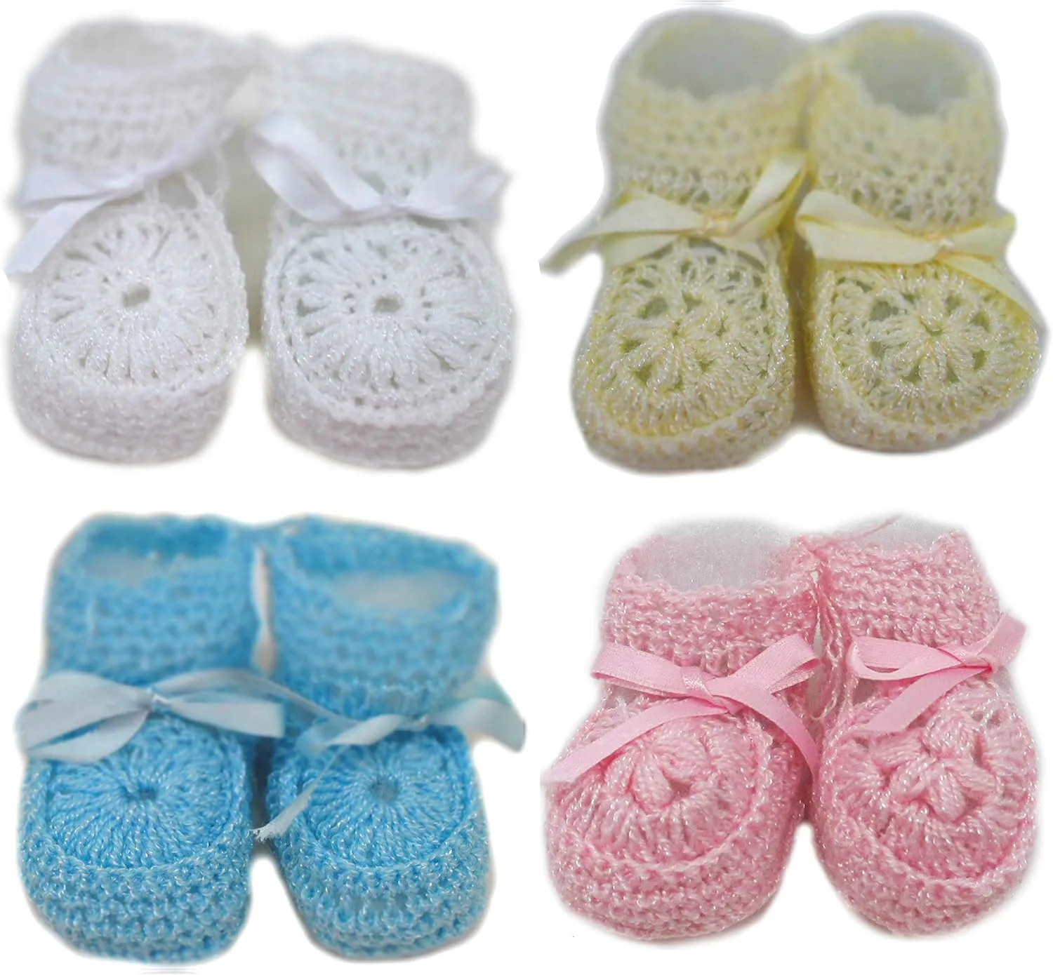 Newborn Baby Boy Girl Hand Crochet Booties