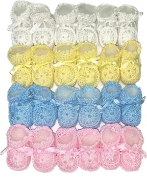 Newborn Baby Boy Girl Hand Crochet Booties