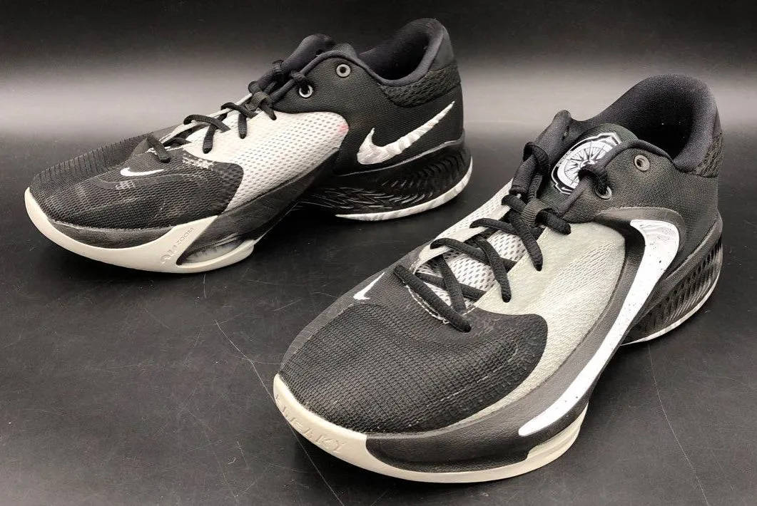 Nike Men's Zoom Freak 4 DJ6149-001 Black White Basketball Shoes - Size 10