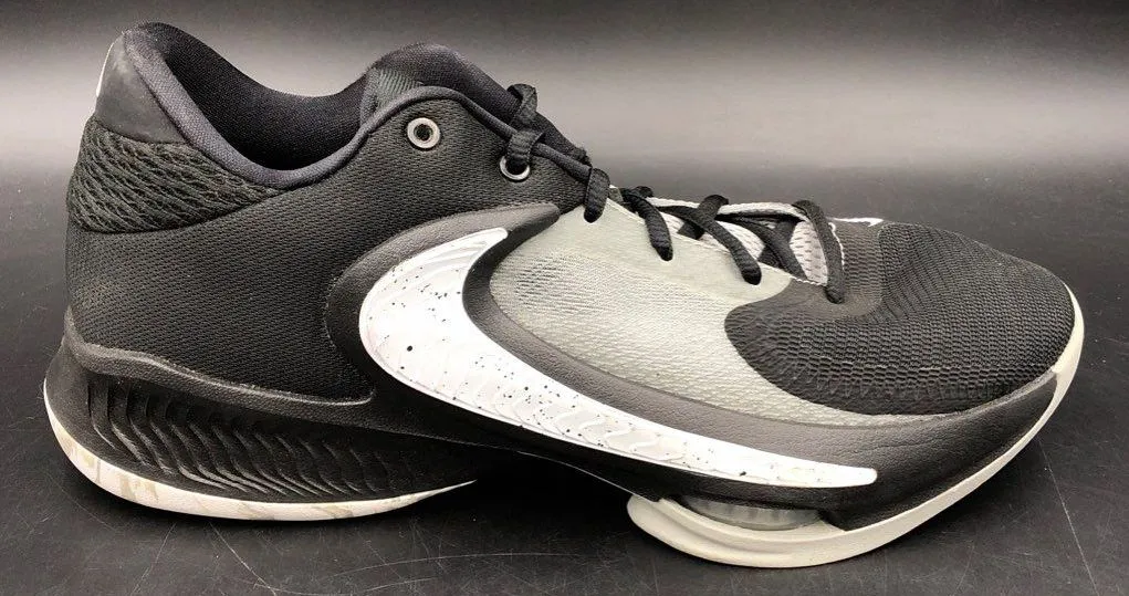 Nike Men's Zoom Freak 4 DJ6149-001 Black White Basketball Shoes - Size 10