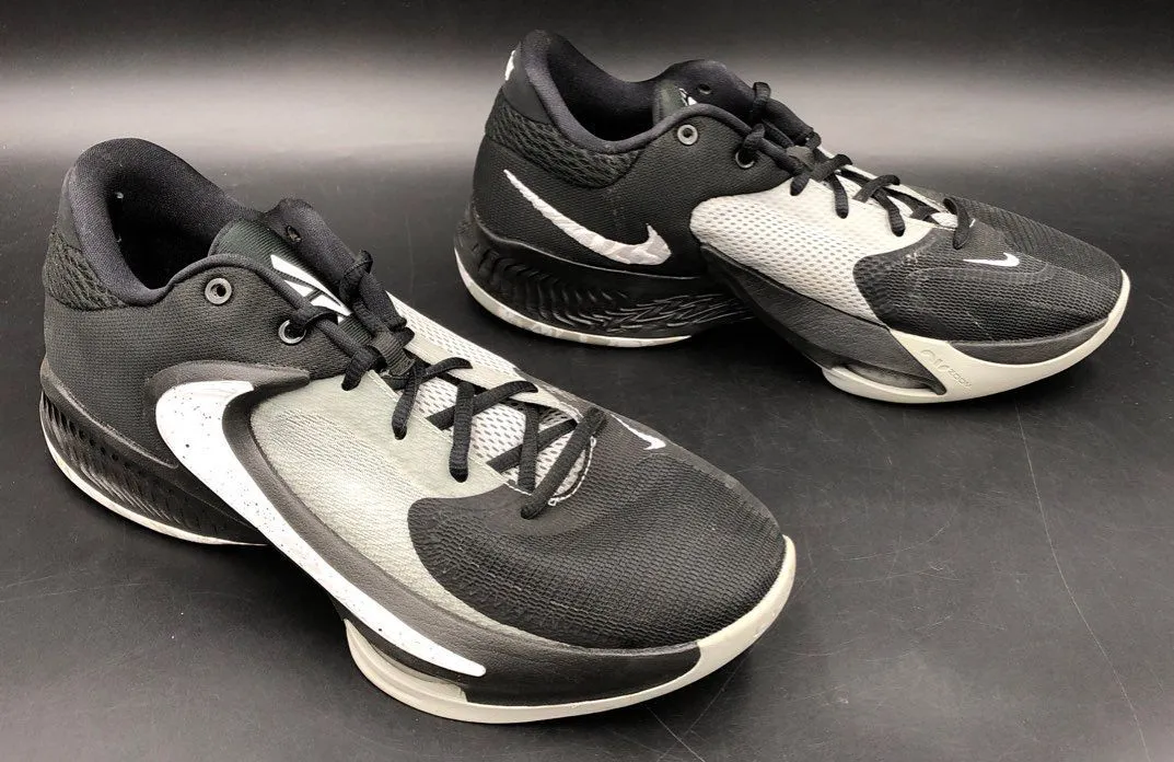 Nike Men's Zoom Freak 4 DJ6149-001 Black White Basketball Shoes - Size 10