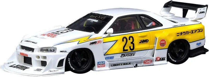NISSAN SKYLINE GTR-R34 S15 1:24 DIECAST SCALE MODEL METAL PULL BACK TOY CAR FOR KIDS WITH OPENABLE DOORS & LIGHT, MUSIC TOY VEHICLE FOR KIDS - COLORS AS PER STOCK