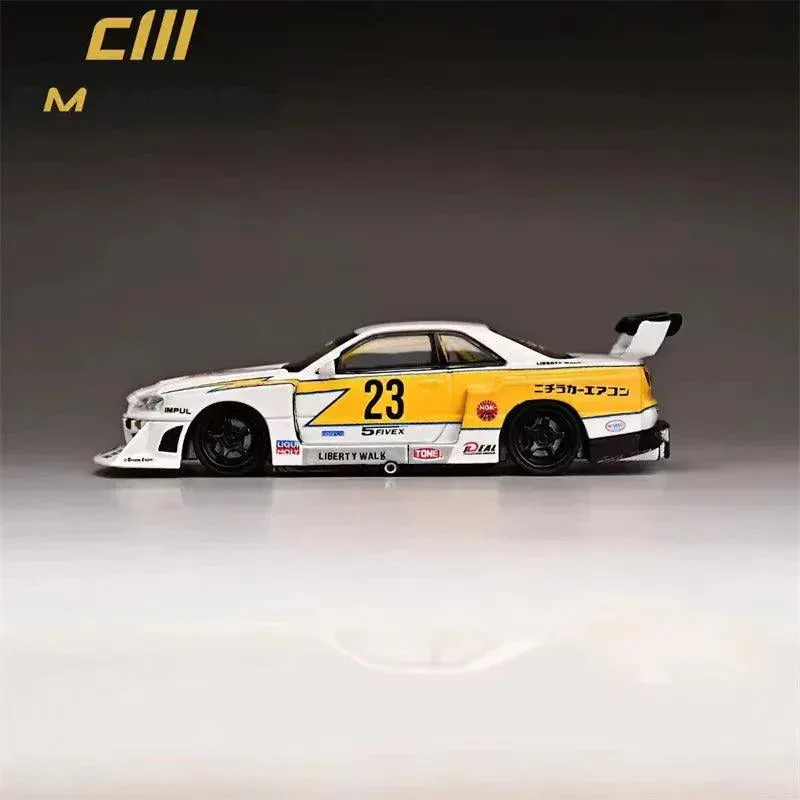 NISSAN SKYLINE GTR-R34 S15 1:24 DIECAST SCALE MODEL METAL PULL BACK TOY CAR FOR KIDS WITH OPENABLE DOORS & LIGHT, MUSIC TOY VEHICLE FOR KIDS - COLORS AS PER STOCK