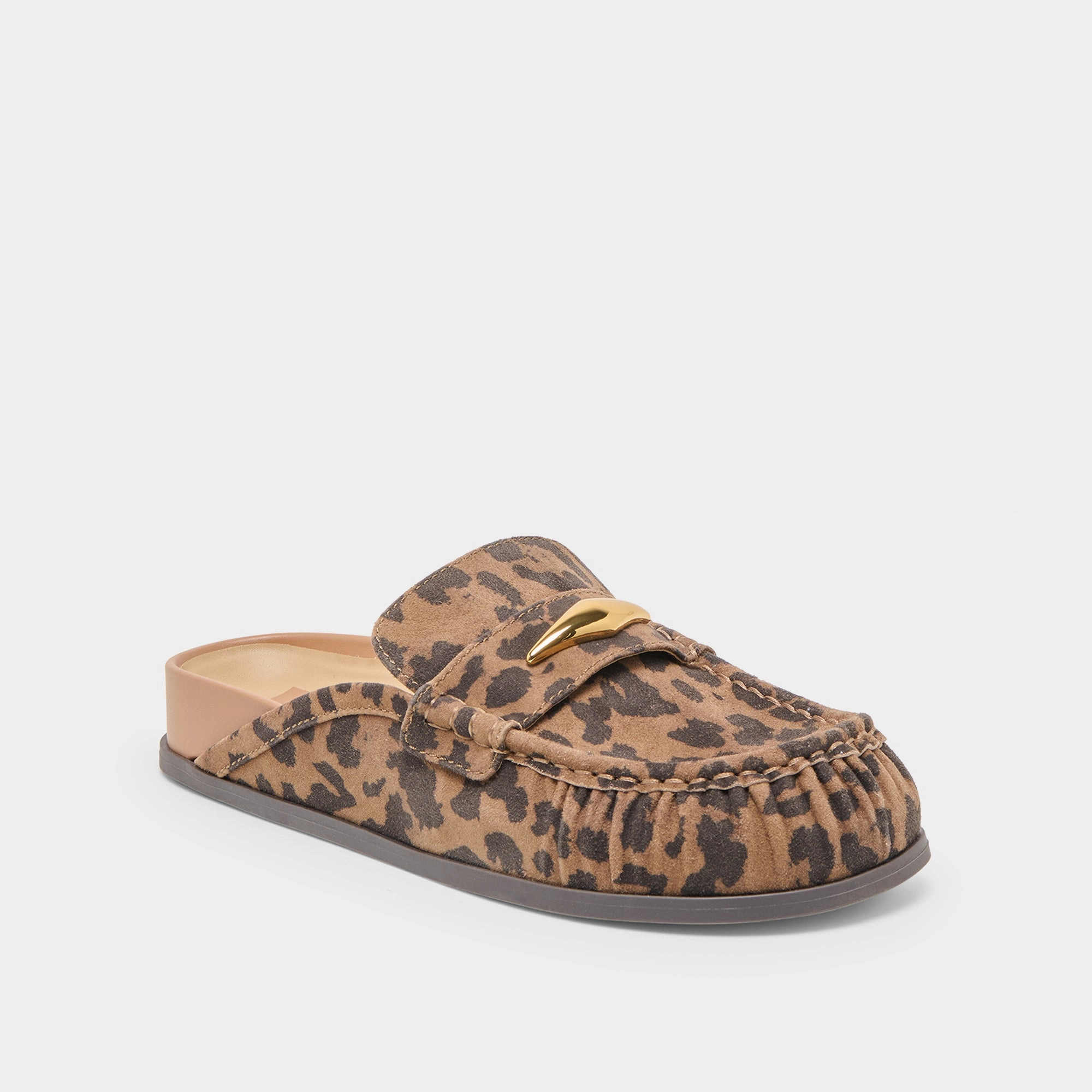 JODERO FLATS BROWN LEOPARD PRINTED SUEDE Casual Elegance Town Event