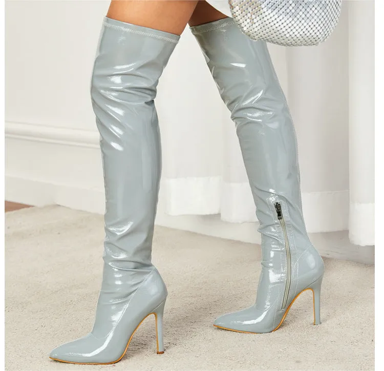 Nolana Glossy Over-knee Boots