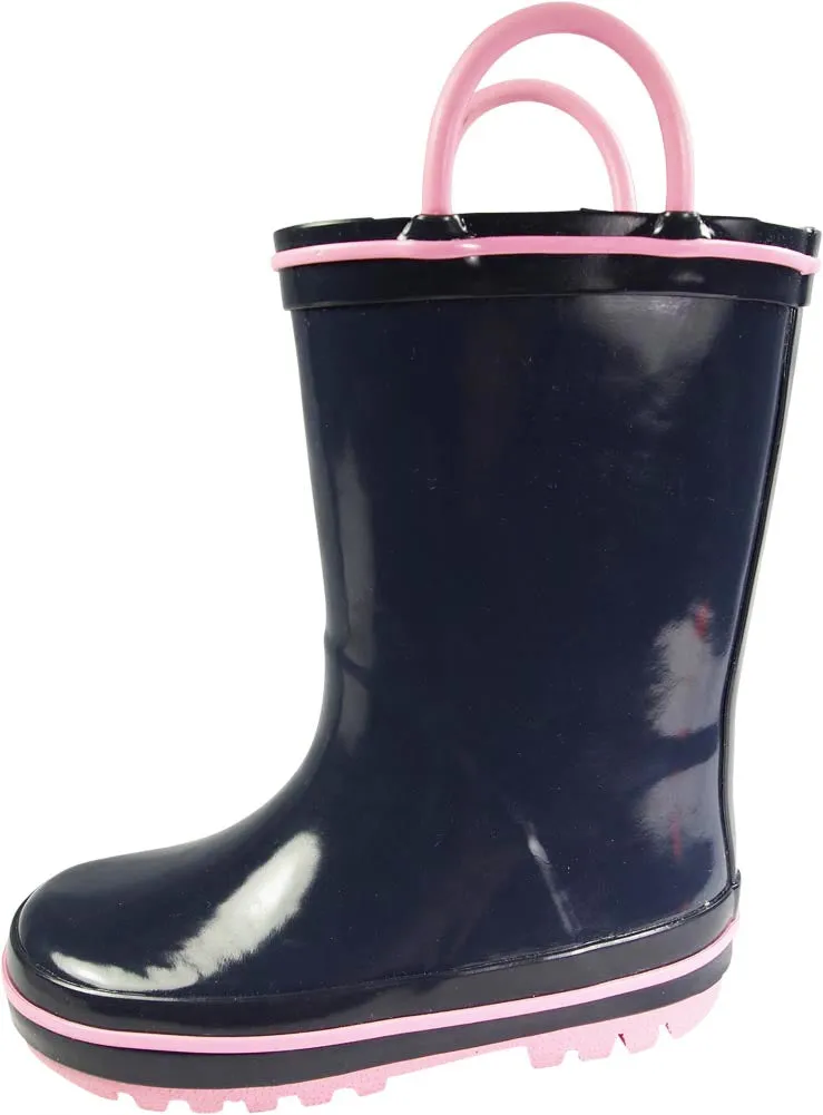 Norty Little and Big Kids Boys Girls Waterproof Rubber Rain Boots for Children