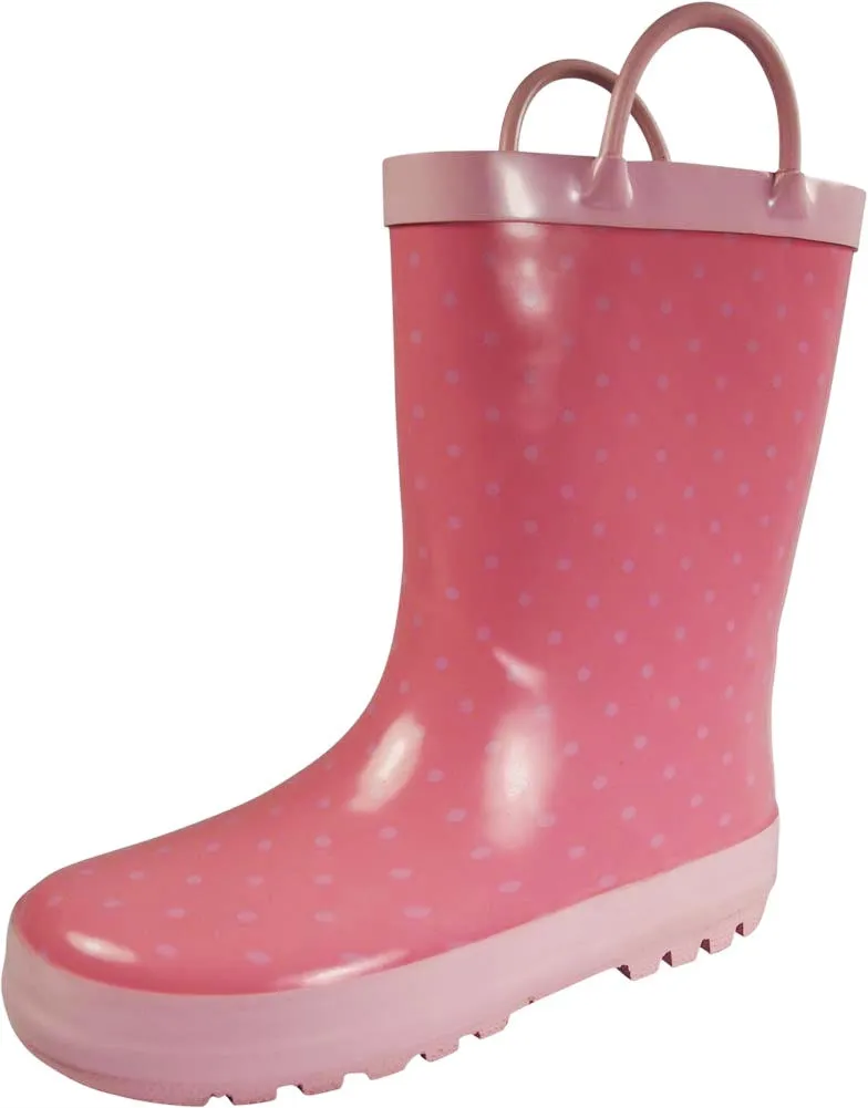 Norty Little and Big Kids Boys Girls Waterproof Rubber Rain Boots for Children