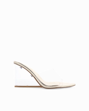 Flawless Fit Chic Sandals NYDIA - CLEAR-LIGHT GOLD SHINE