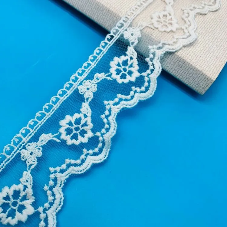 OEKO-TEX BSCI Embroidery lace on mesh base NFA12A156