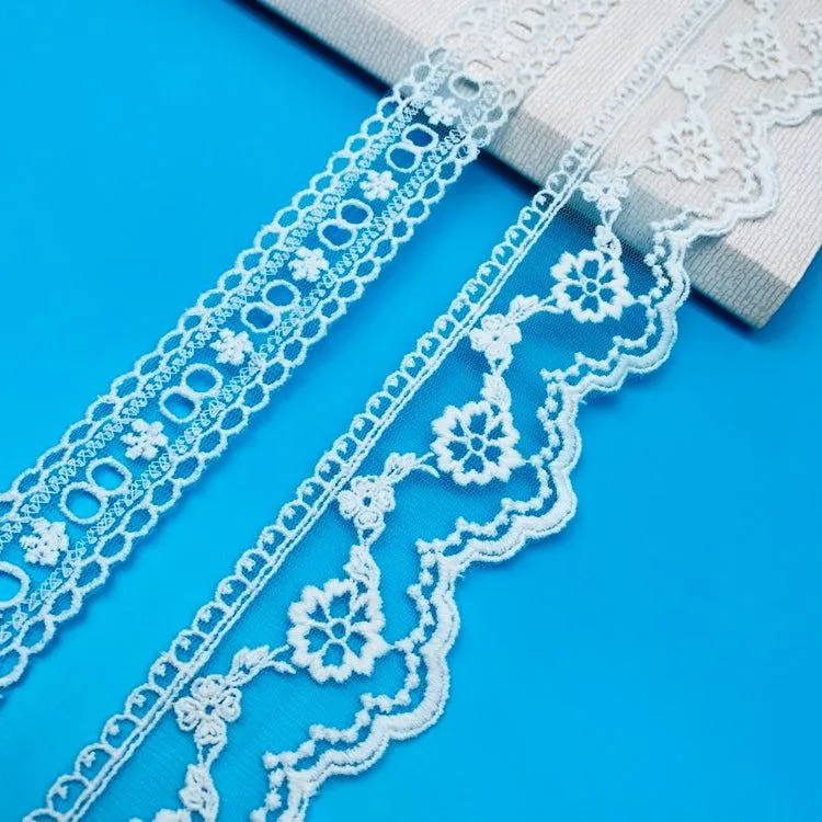 OEKO-TEX BSCI Embroidery lace on mesh base NFA12A156