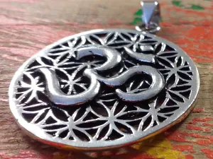 Om Flower of Life Pendant