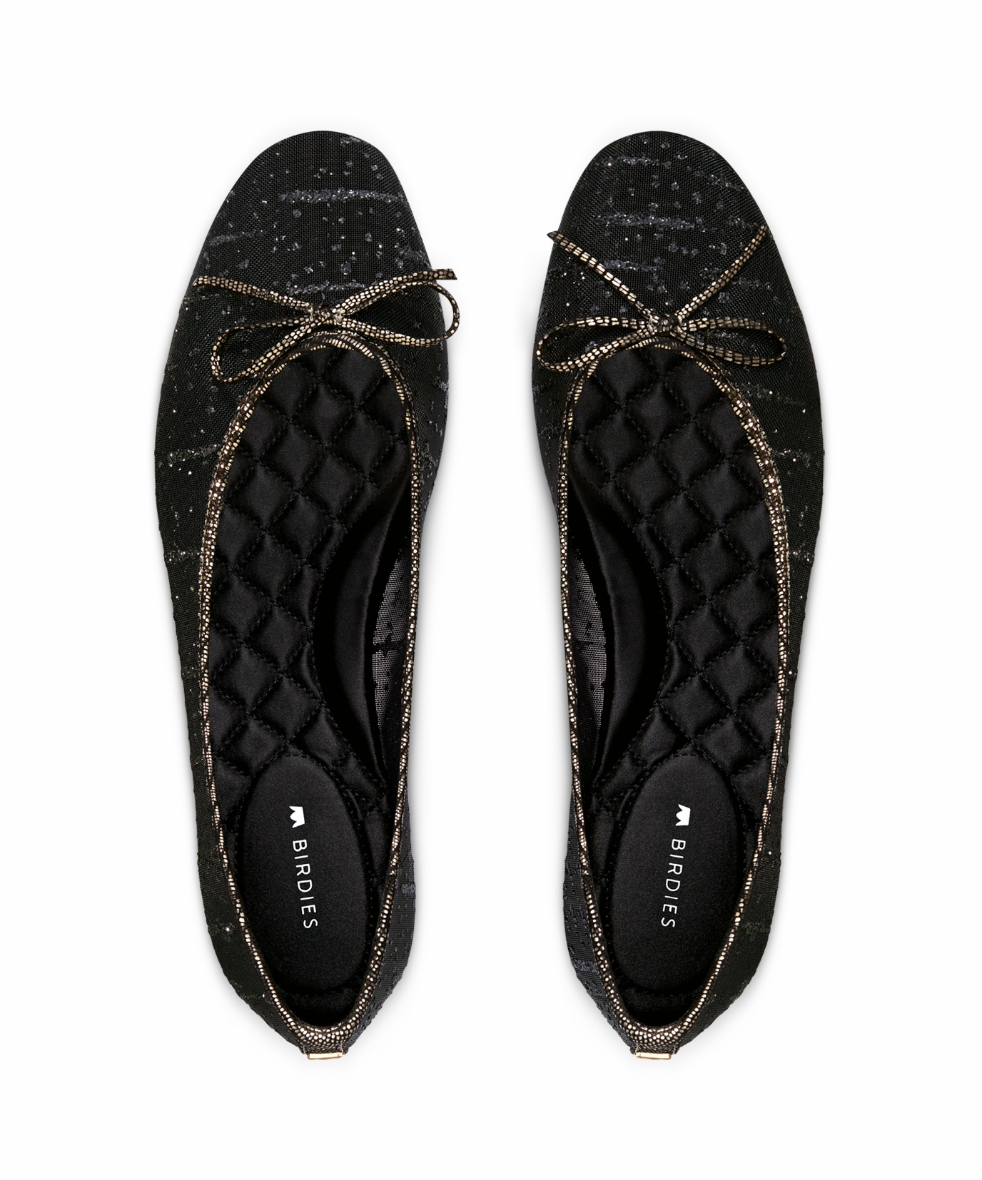 The Songbird - Black Mesh Sparkle Soft Leather Shoes Teen Trend