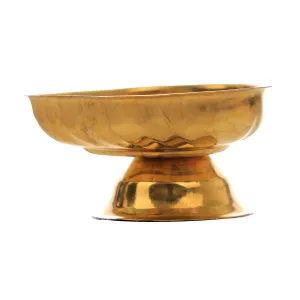 One Mukh Deep With Base - 1.5 x 2.5 Inches | Brass Lamp/ Brass Vilakku/ Brass Diya for Pooja/ 25 Gms Approx