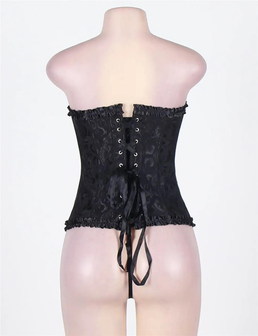 Online Sexy Silvery Floral Corset Top WITH FARAWLAYA