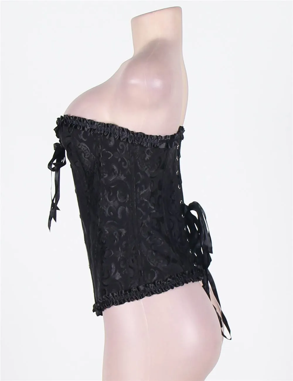 Online Sexy Silvery Floral Corset Top WITH FARAWLAYA