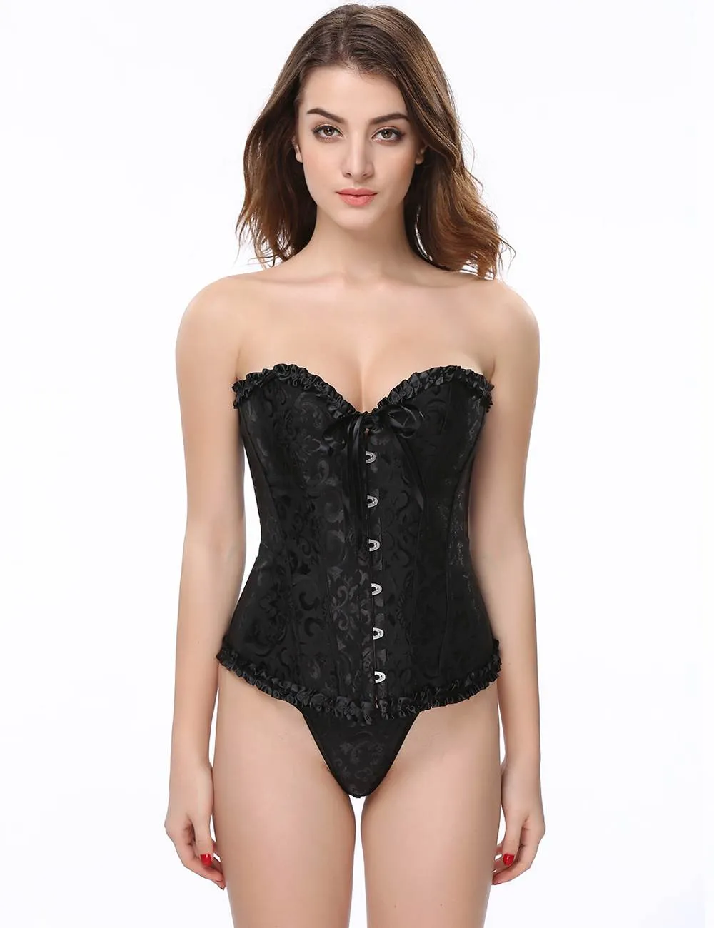 Online Sexy Silvery Floral Corset Top WITH FARAWLAYA